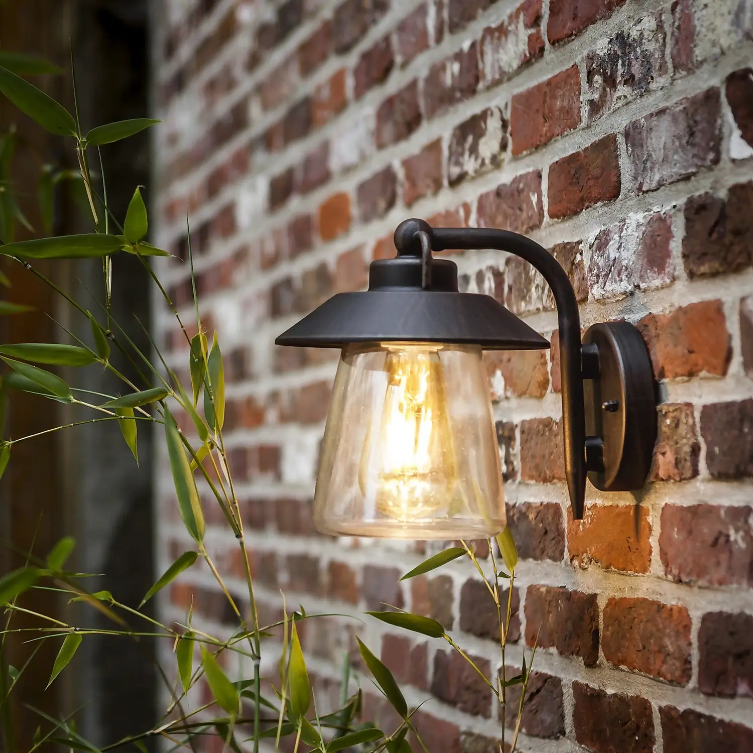 Lutec Cate E27 IP44 Outdoor Wall Lantern - Black With Rust Effect 3 Lutec Cate E27 IP44 Outdoor Wall Lantern - Black With Rust Effect