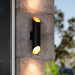 Eglo Agolada Outdoor LED Wall Light - Black & Copper