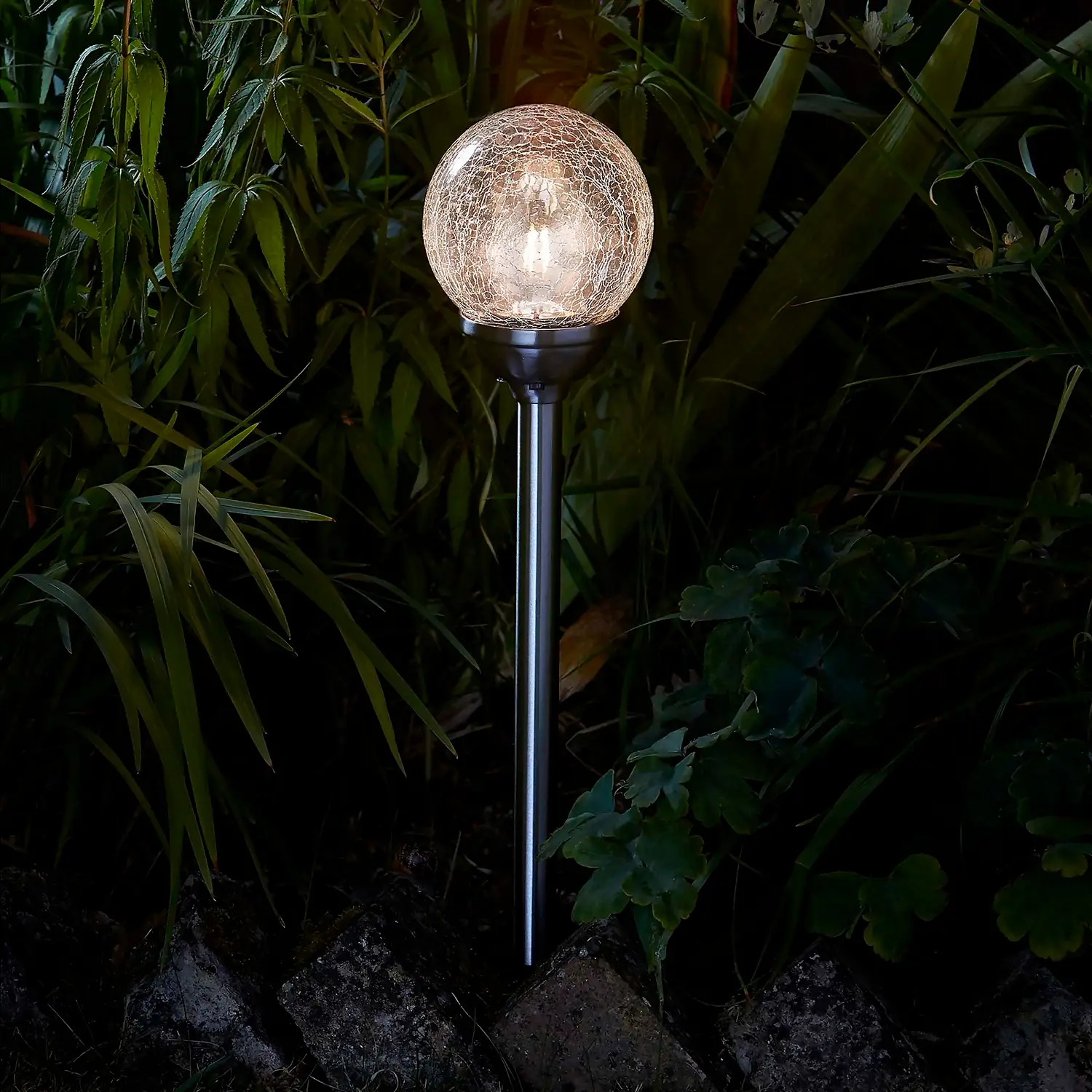 Crackle Ball Solar Outdoor Stake Light - 8cm 3 Crackle Ball Solar Outdoor Stake Light - 8cm