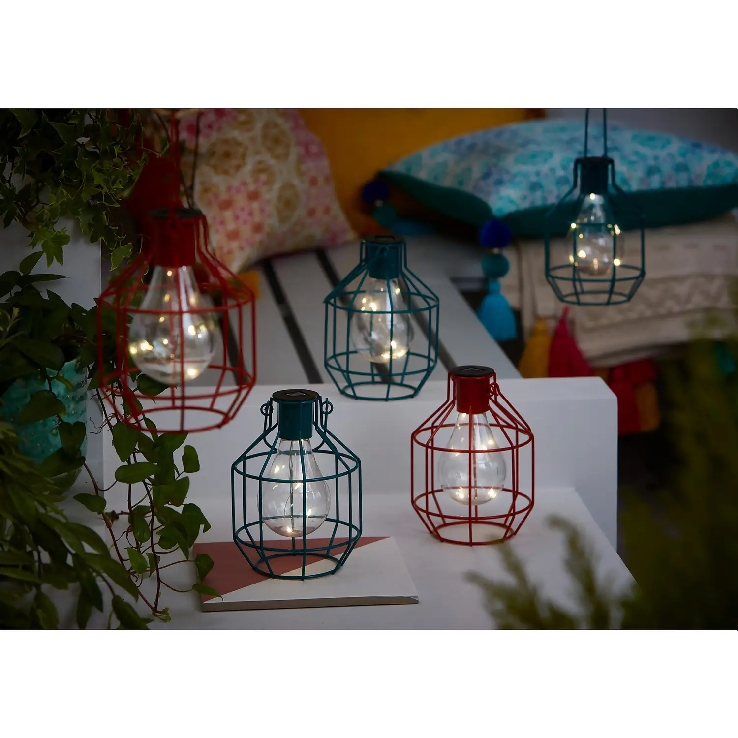 House Beautiful Firefly Solar Powered Caged Lantern 8 House Beautiful Firefly Solar Powered Caged Lantern - Image 6