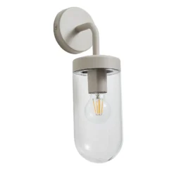 Kew Curved Arm E27 Outdoor Wall Light - Dove Grey -EGLO SALES 13924364 1104980109341906