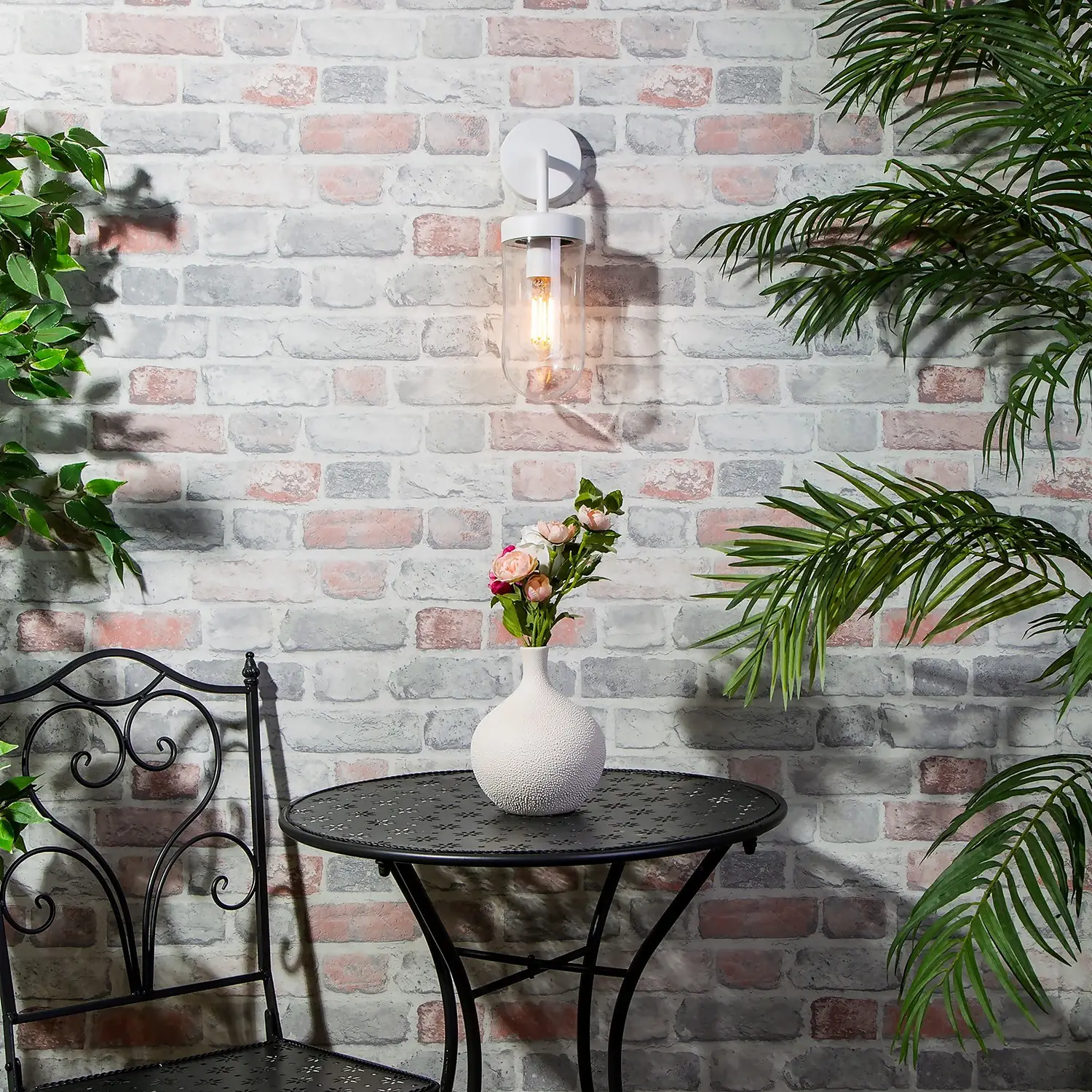 Kew Curved Arm E27 Outdoor Wall Light - Ivory 7 Kew Curved Arm E27 Outdoor Wall Light - Ivory - Image 5