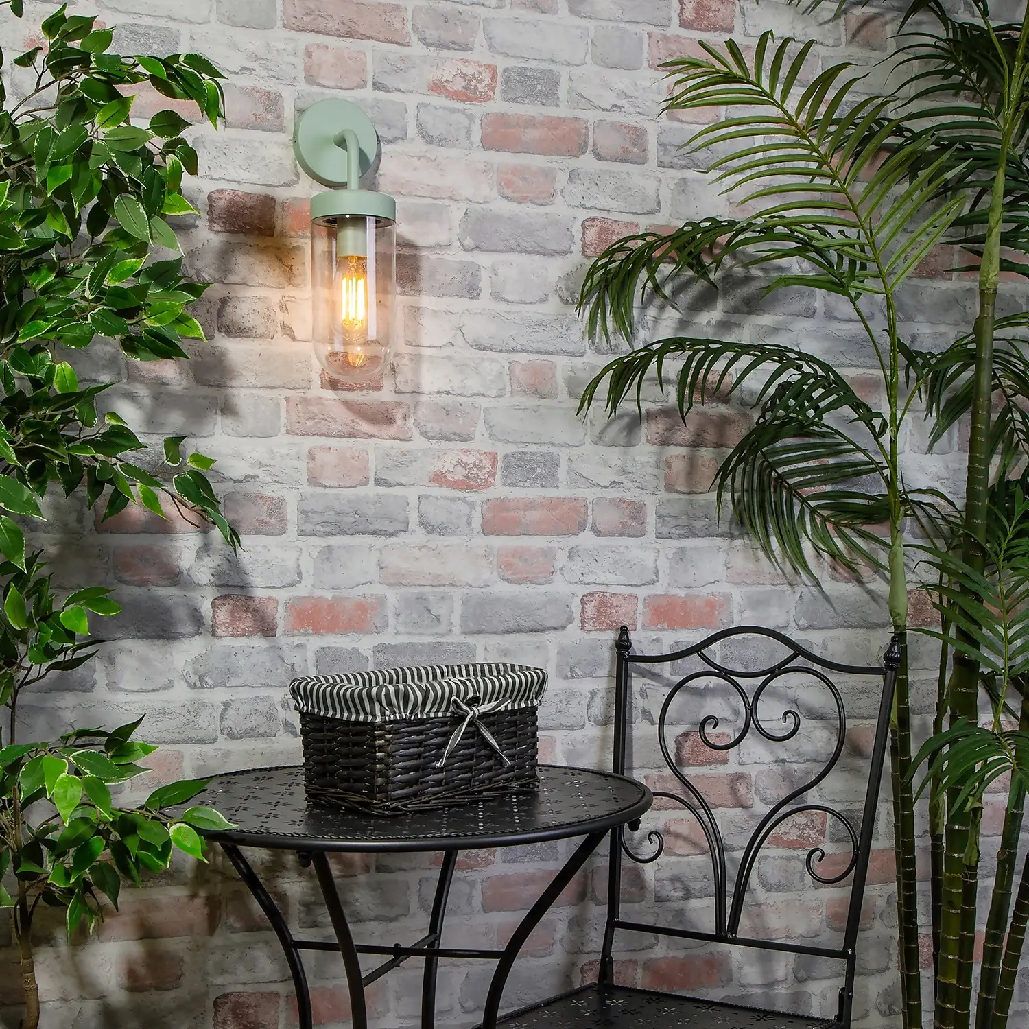 Kew Curved Arm E27 Outdoor Wall Light - Mint 7 Kew Curved Arm E27 Outdoor Wall Light - Mint - Image 5