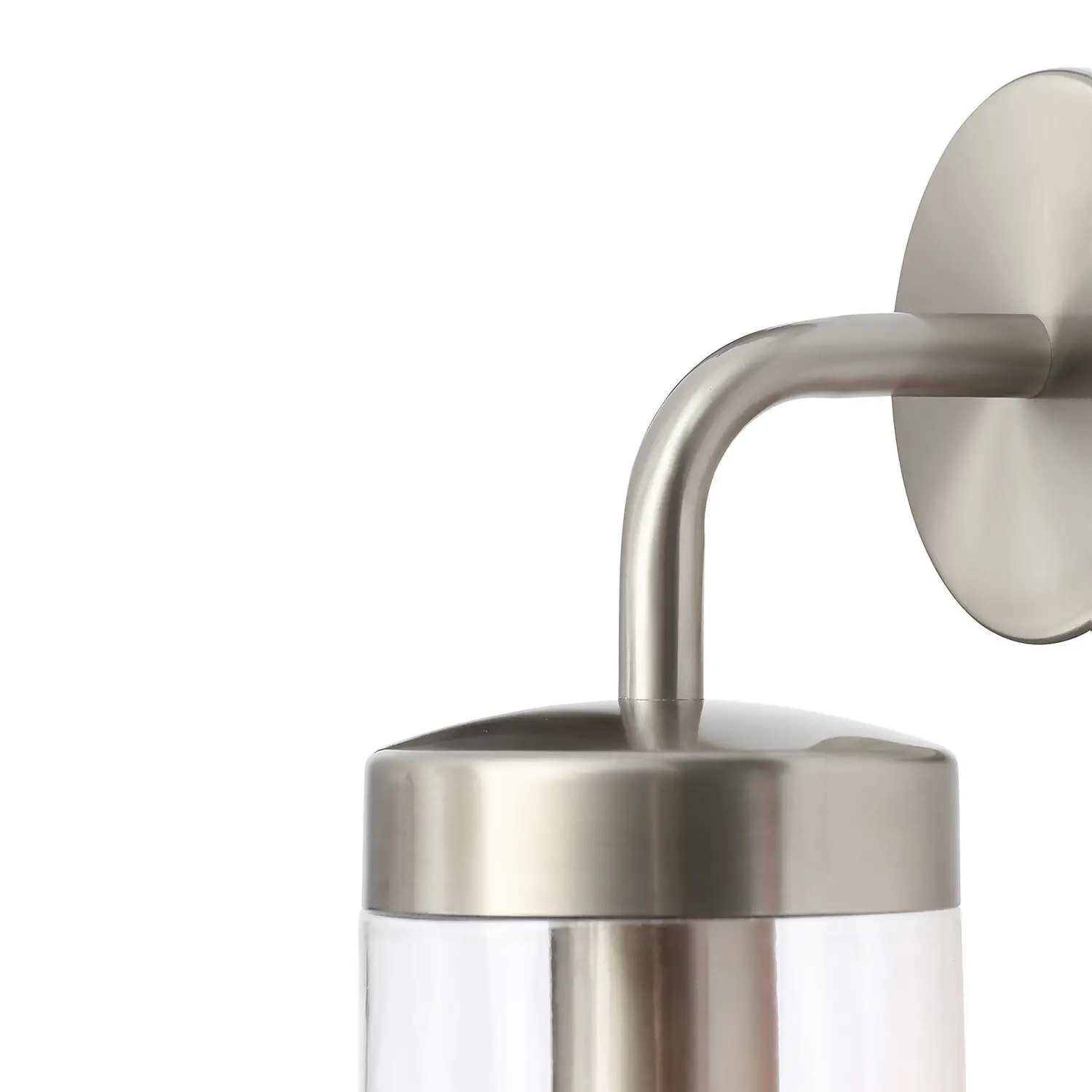 Kew Curved Arm E27 Outdoor Wall Light - Stainless Steel - Image 4