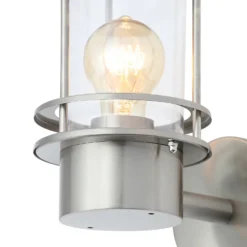 Leonis Miners Style Outdoor Wall Lantern - Stainless Steel -EGLO SALES 13924375 1724980108106233