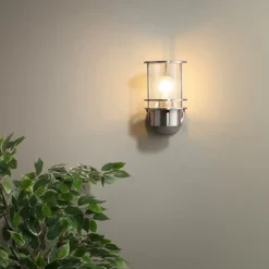 Leonis Miners Style Outdoor Wall Lantern - Stainless Steel -EGLO SALES 13924375 1844980108184365