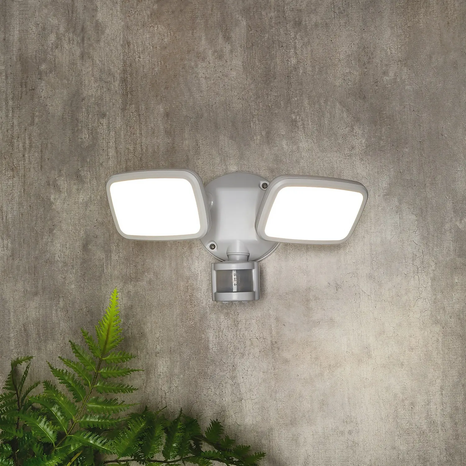 Lynn 2 Light LED Outdoor Floodlight With PIR Sensor (IP65) - White 3 Lynn 2 Light LED Outdoor Floodlight With PIR Sensor (IP65) - White