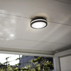 Lutec Titan LED Outdoor Wall/Ceiling Light - Anthracite -EGLO SALES 13950218 1744993071780633