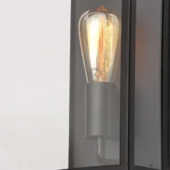 Minerva Outdoor Box Lantern Wall Light - Black -EGLO SALES 13956092 1724995190332837