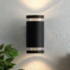 Lens Outdoor Up And Down Wall Light - Anthracite