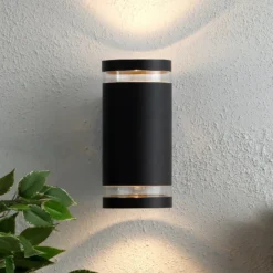 Lens Outdoor Up And Down Wall Light - Anthracite