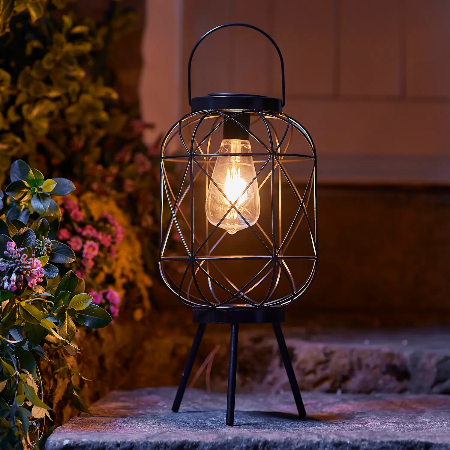 Homebase Edit Black Wire Solar Tripod Lantern 3 Homebase Edit Black Wire Solar Tripod Lantern
